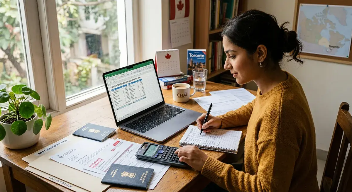 Indian student planning finances for a Canada study permit
