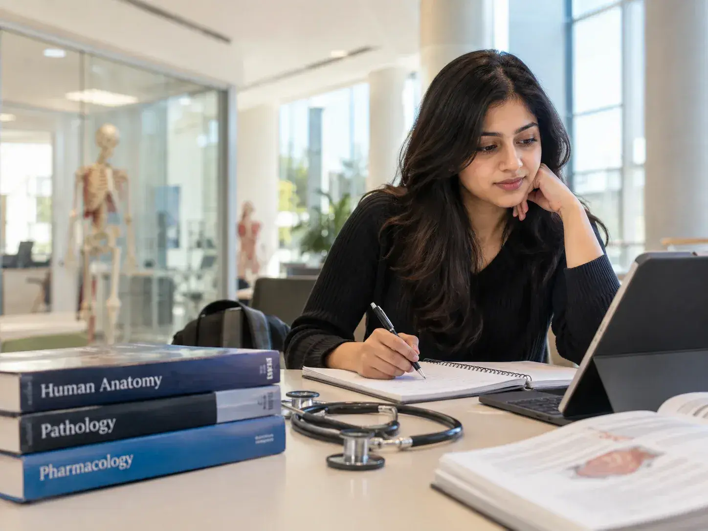 Prospective medical student in a modern international medical education environment